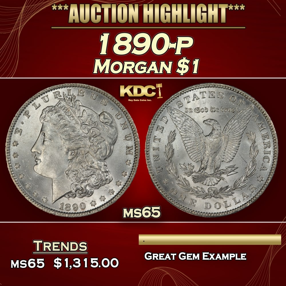 1890-p Morgan Dollar $1 ms65 SEGS: 1890-p Morgan Dollar $1 ms65 SEGS. 0