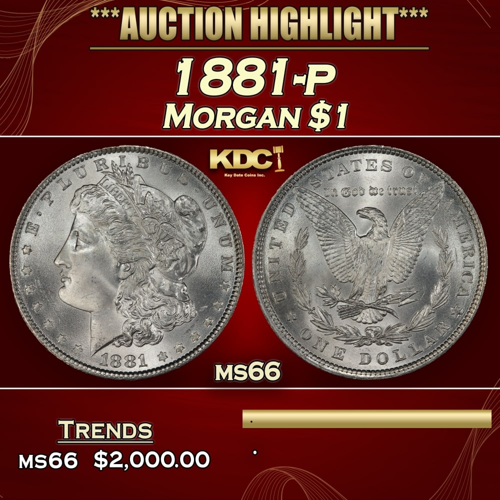 1881-p Morgan Dollar $1 ms66 SEGS: 1881-p Morgan Dollar $1 ms66 SEGS. 0