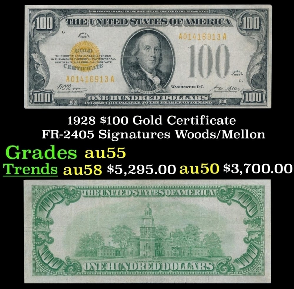 1928 $10 Gold Certificate Grades Select CU (1 of 3)