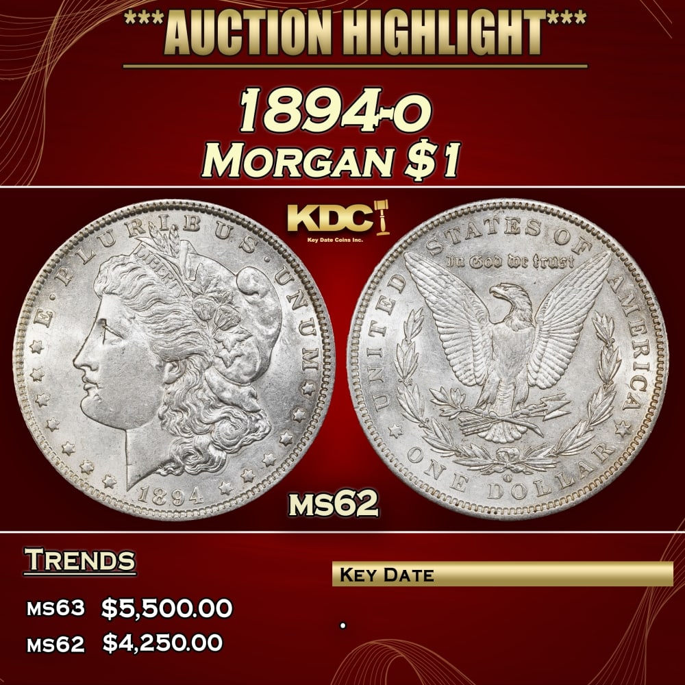 1894-o Morgan Dollar $1 ms62 USCG (1 of 4)