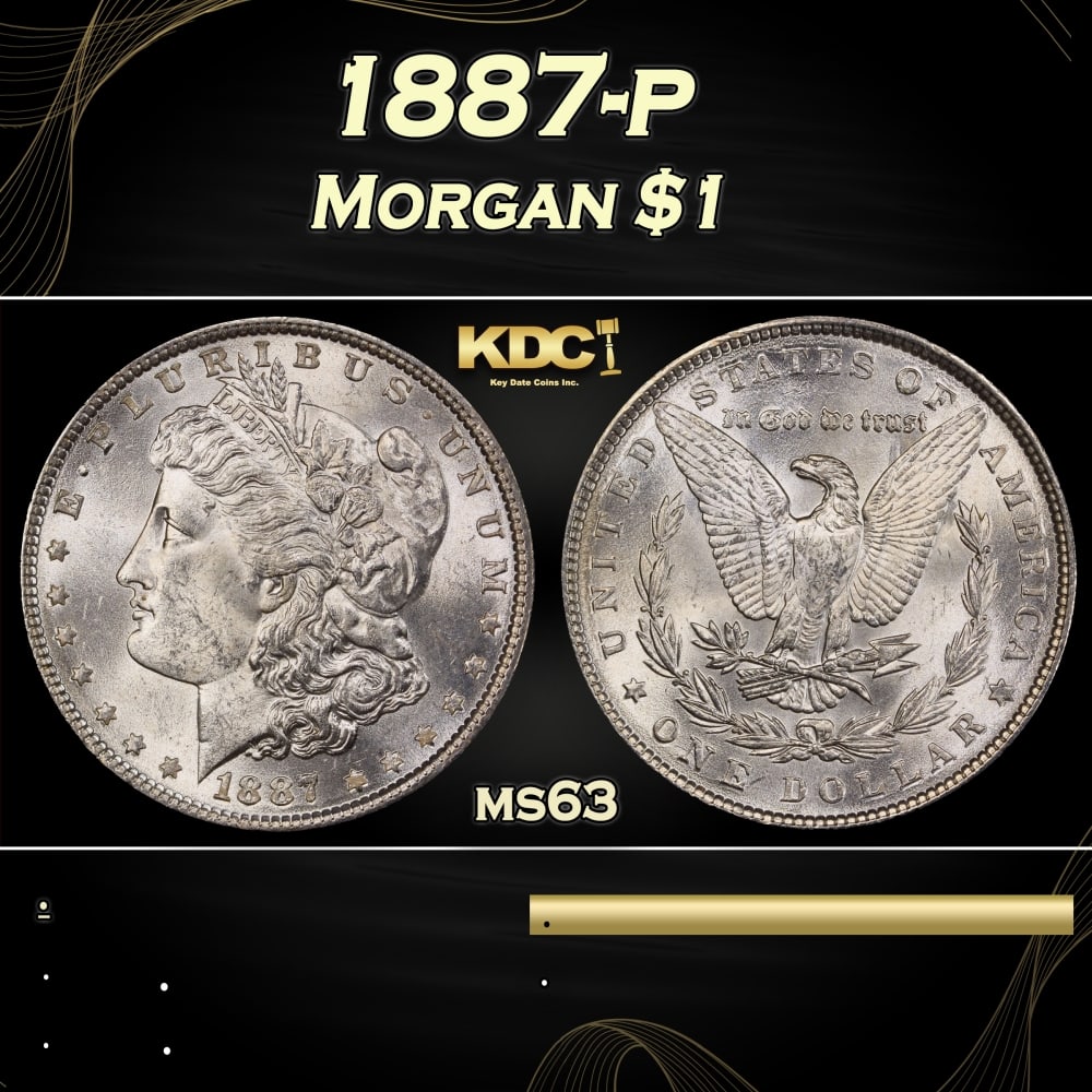 1887-p Morgan Dollar $1 Grades ms63 (1 of 3)