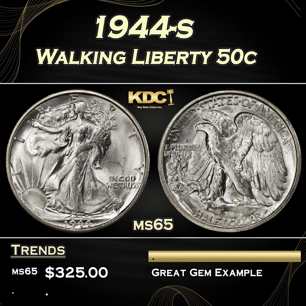 1944-s Walking Liberty Half Dollar 50c Grades ms65: 1944-s Walking Liberty Half Dollar 50c Grades ms65. 0