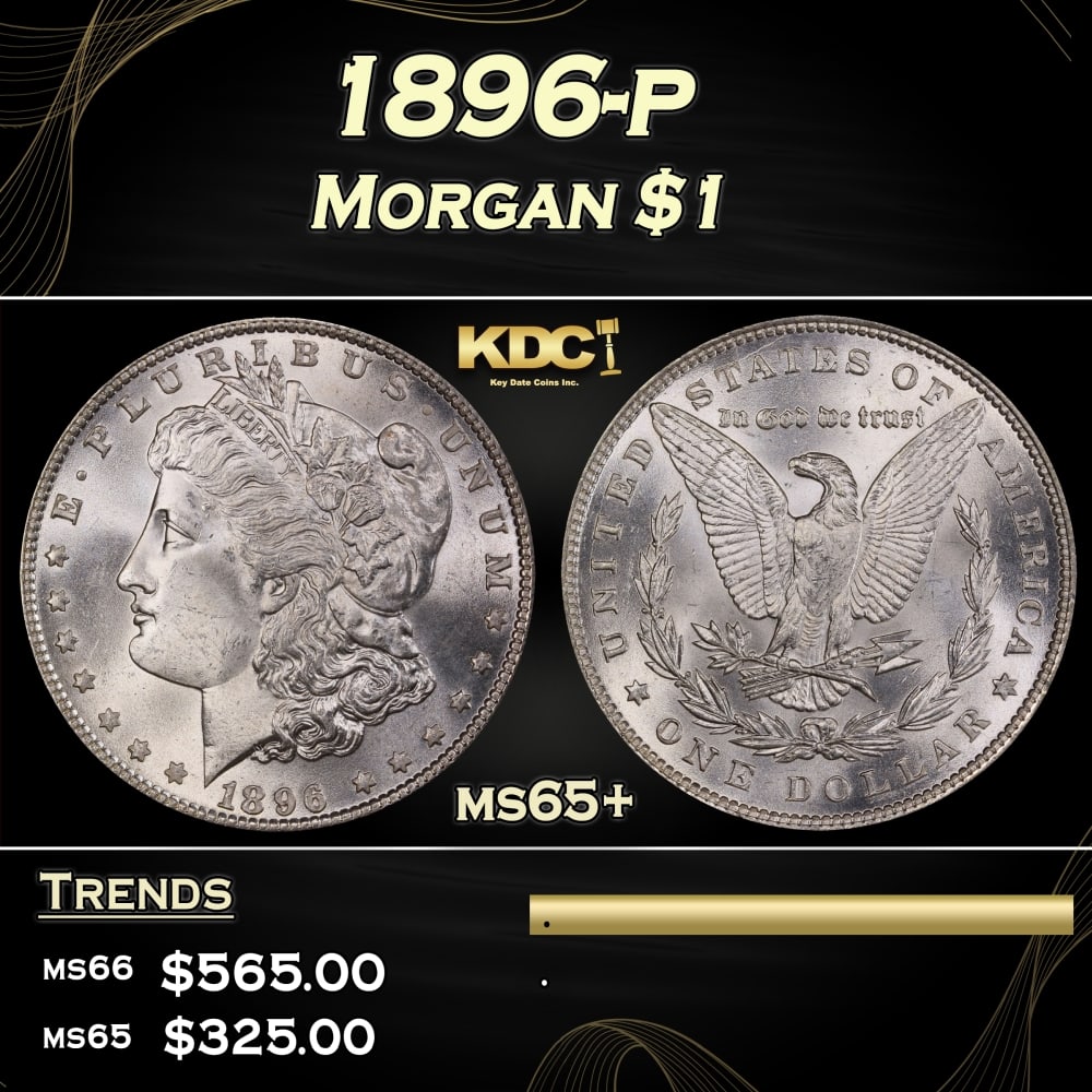 1896-p Morgan Dollar $1 Grades ms65+ (1 of 3)