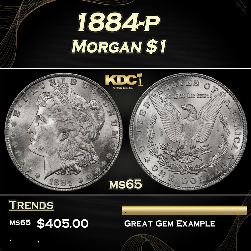 1884-p Morgan Dollar $1 Grades ms65 (1 of 3)