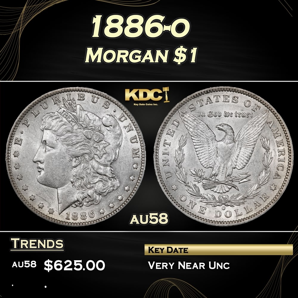 1886-o Morgan Dollar $1 Grades au58 (1 of 3)