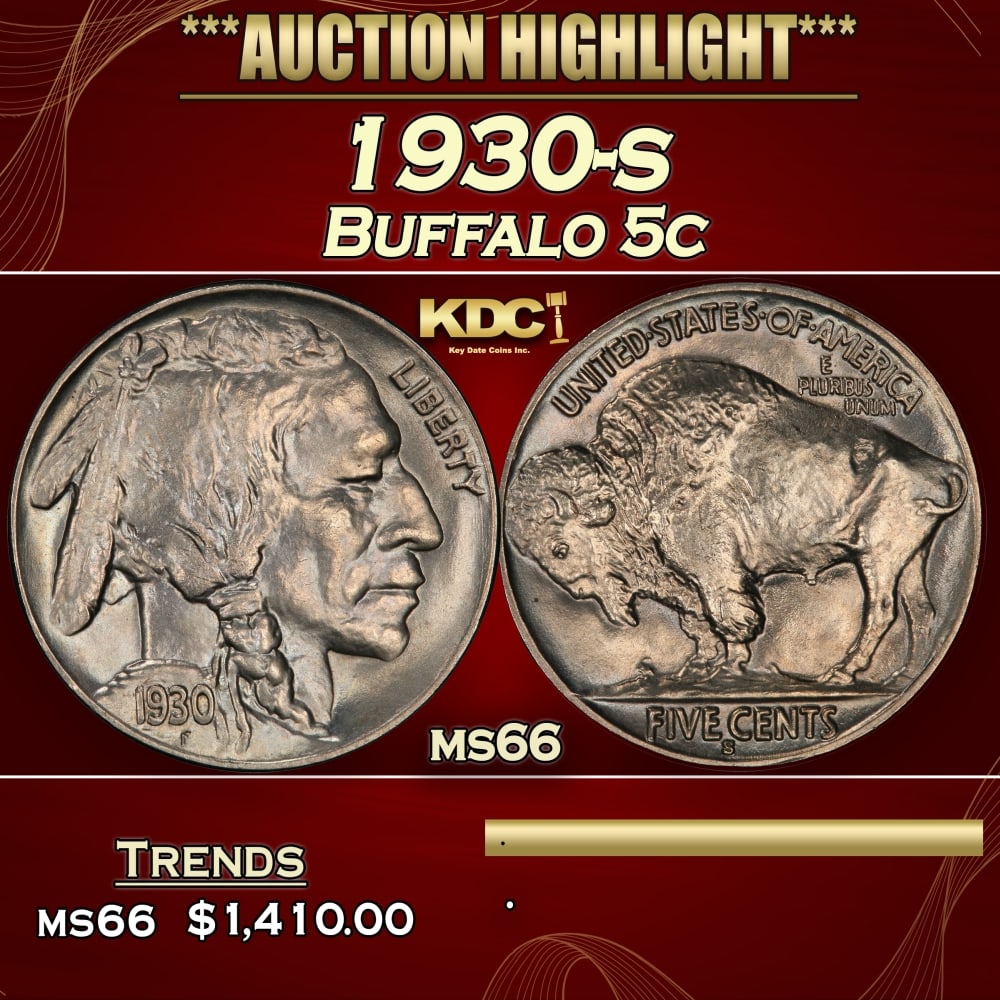 1930-s Buffalo Nickel 5c ms66 SEGS: 1930-s Buffalo Nickel 5c ms66 SEGS. 0