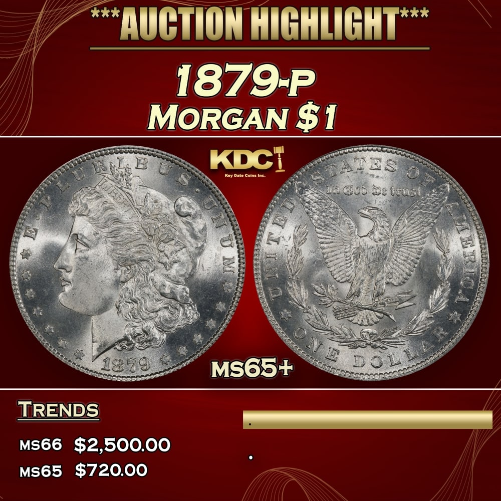 1879-p Morgan Dollar $1 ms65+ SEGS: 1879-p Morgan Dollar $1 ms65+ SEGS. 0