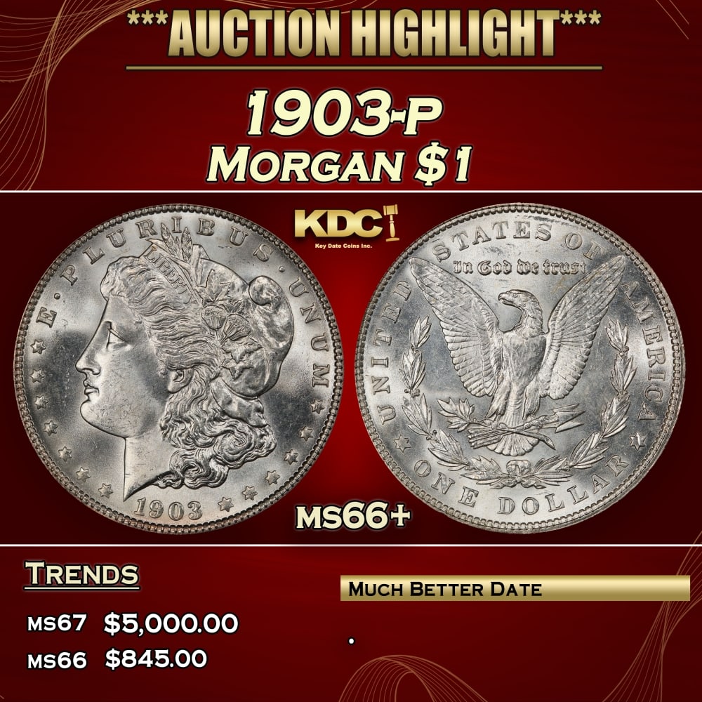1903-p Morgan Dollar $1 ms66+ SEGS: 1903-p Morgan Dollar $1 ms66+ SEGS. 0