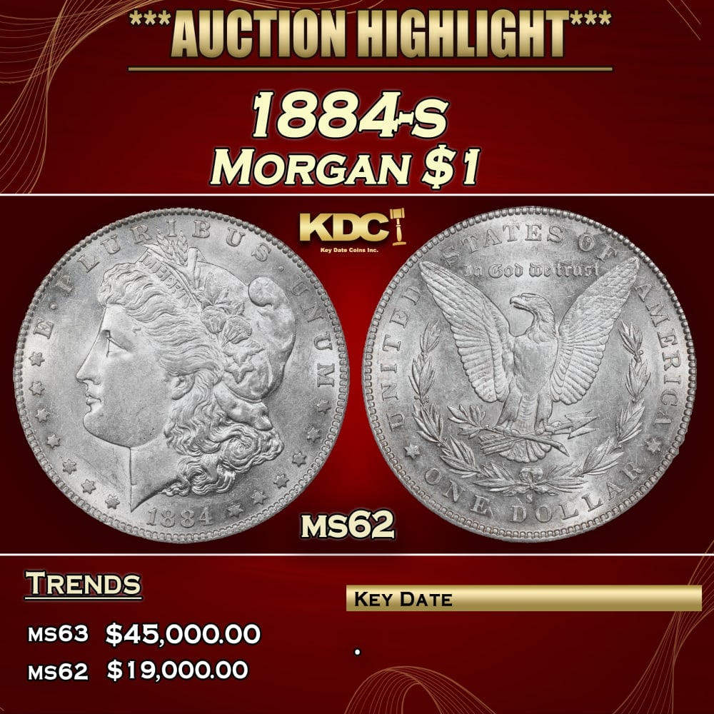 1884-s Morgan Dollar $1 ms62 USCG: 1884-s Morgan Dollar $1 ms62 USCG. 0