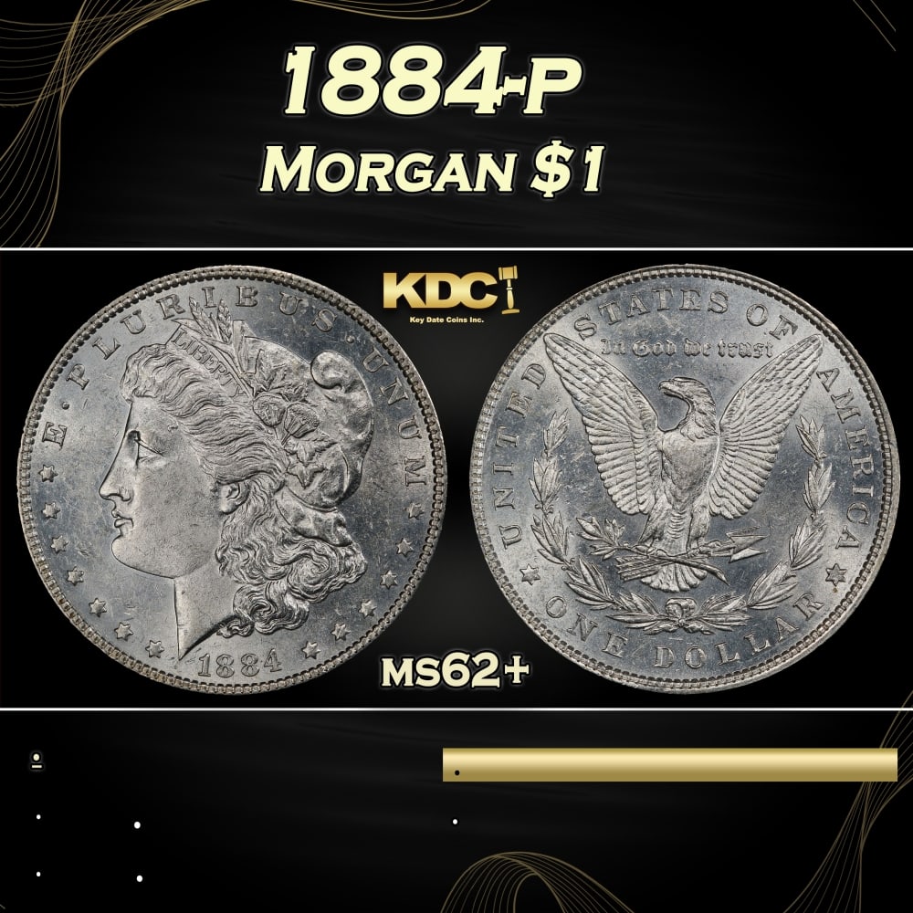 1884-p Morgan Dollar $1 Grades ms62+ (1 of 3)