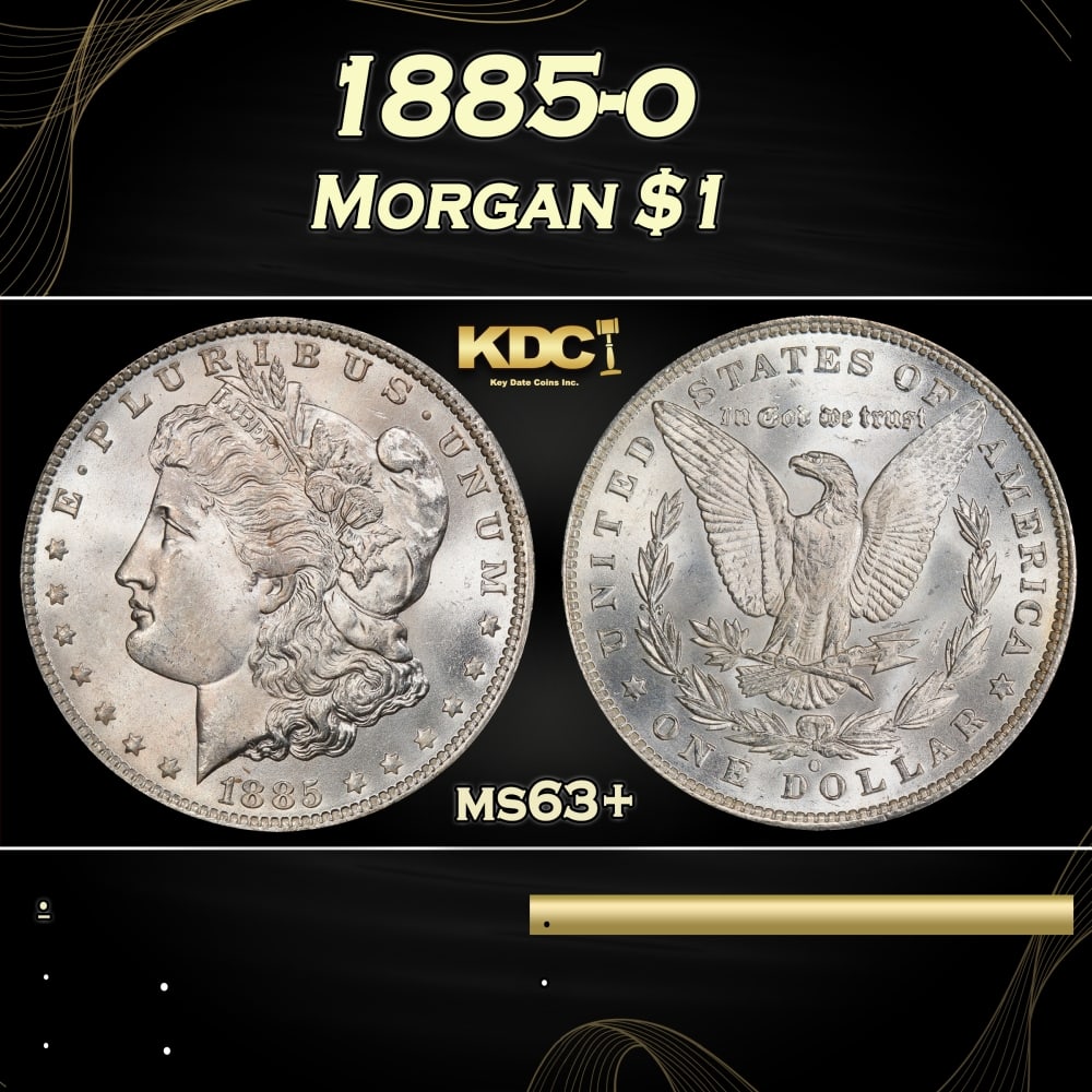 1885-o Morgan Dollar $1 Grades ms63+ (1 of 3)