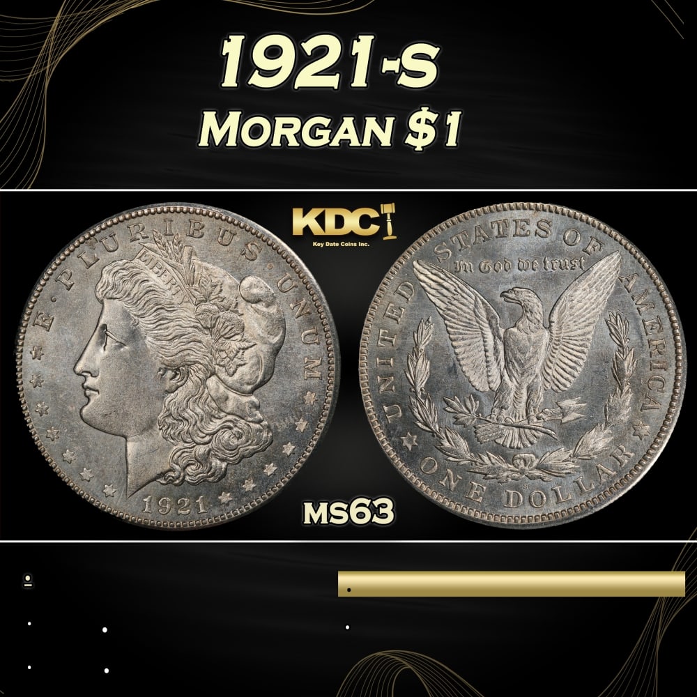 1921-s Morgan Dollar $1 Grades ms63 (1 of 3)