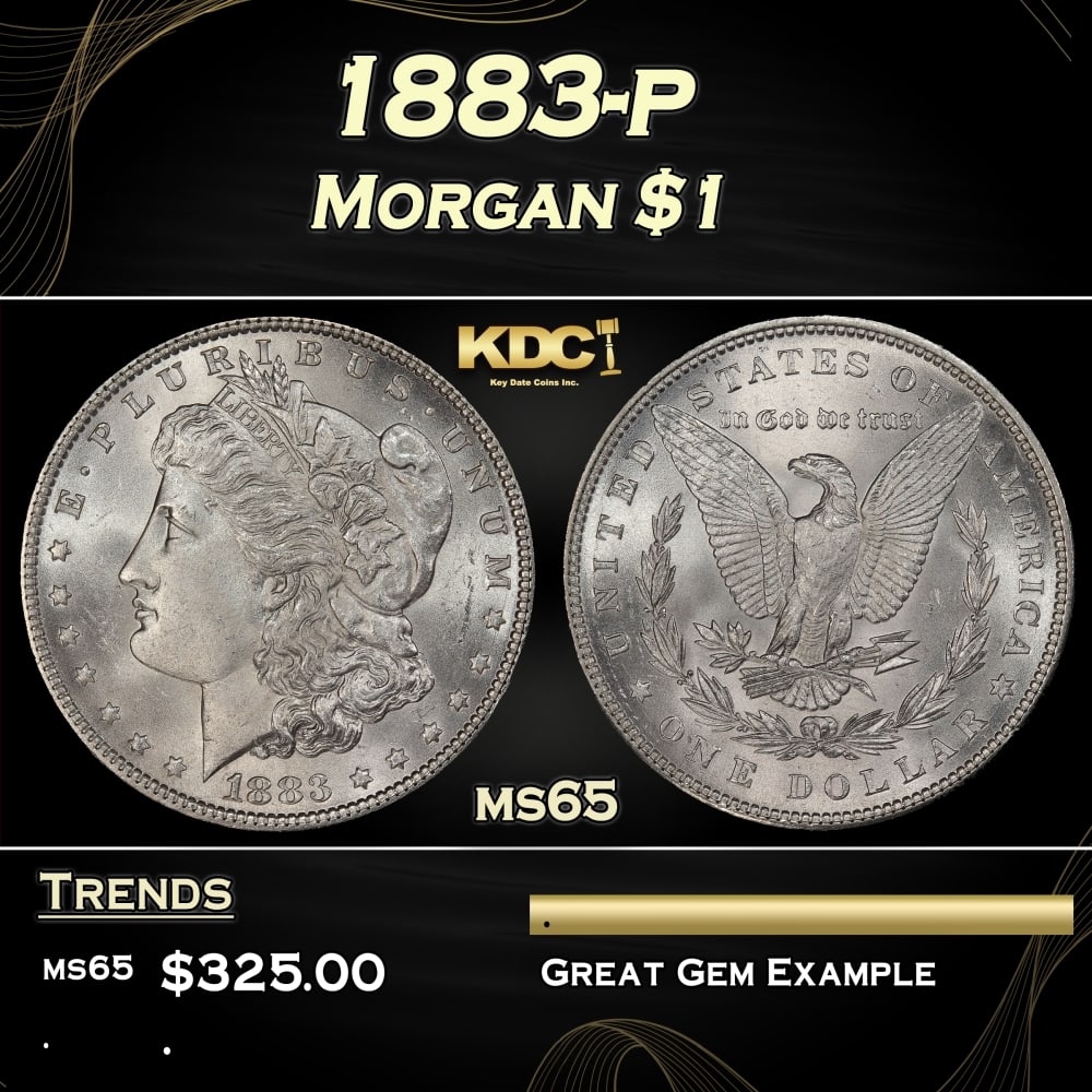 1883-p Morgan Dollar $1 Grades ms65 (1 of 3)