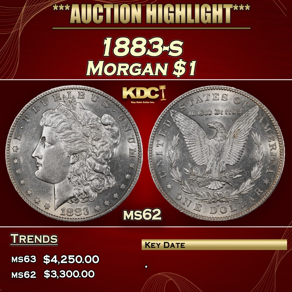 1883-s Morgan Dollar $1 ms62 USCG: 1883-s Morgan Dollar $1 ms62 USCG. 0