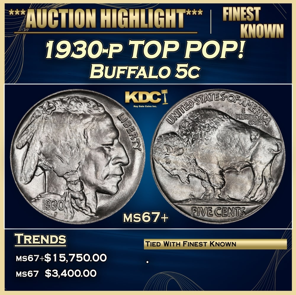 1930-p Buffalo Nickel TOP POP! 5c ms67+ SEGS: 1930-p TOP POP! Buffalo Nickel 5c ms67+ SEGS. 0