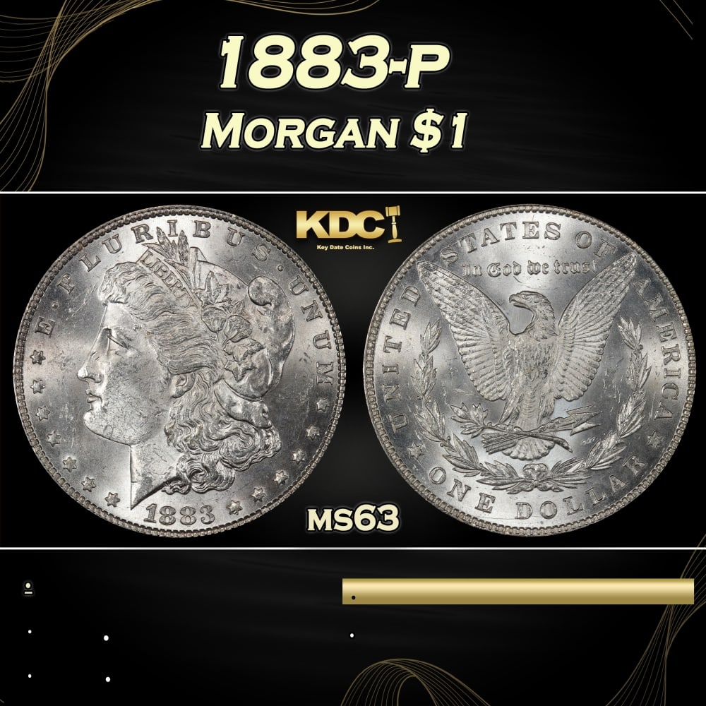 1883-p Morgan Dollar $1 Grades ms63 (1 of 3)
