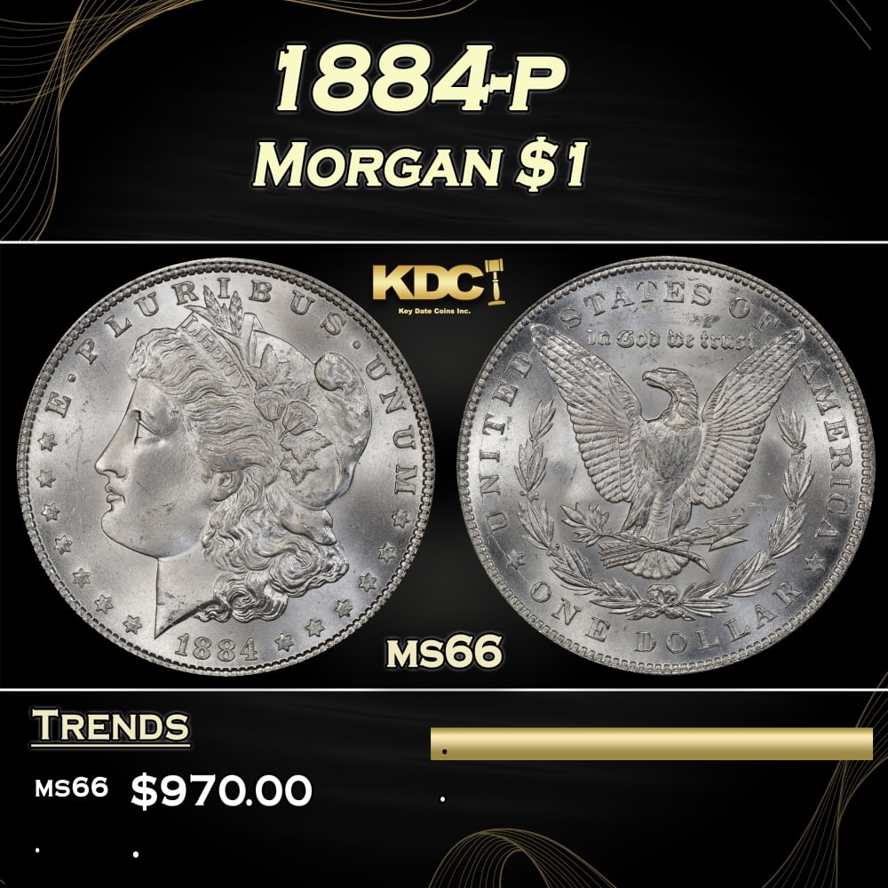 1884-p Morgan Dollar $1 Grades ms66 (1 of 3)