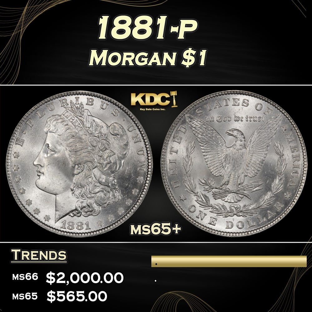 1881-p Morgan Dollar $1 Grades ms65+: 1881-p Morgan Dollar $1 Grades ms65+. 0