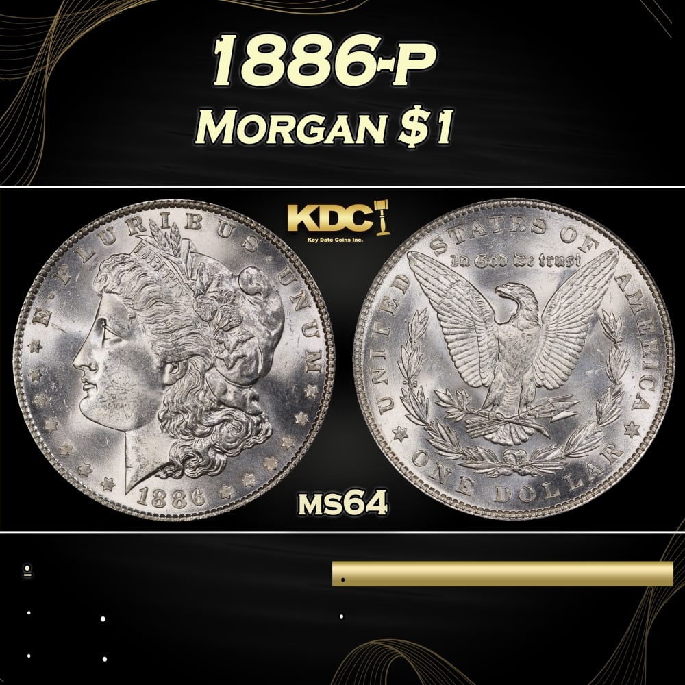 1886-p Morgan Dollar $1 Grades ms64 (1 of 3)