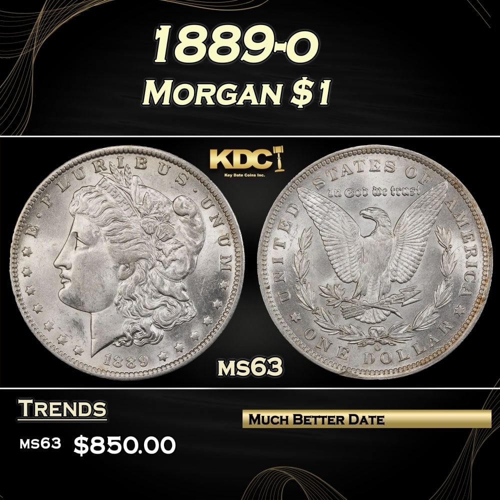 1889-o Morgan Dollar $1 Grades ms63 (1 of 3)