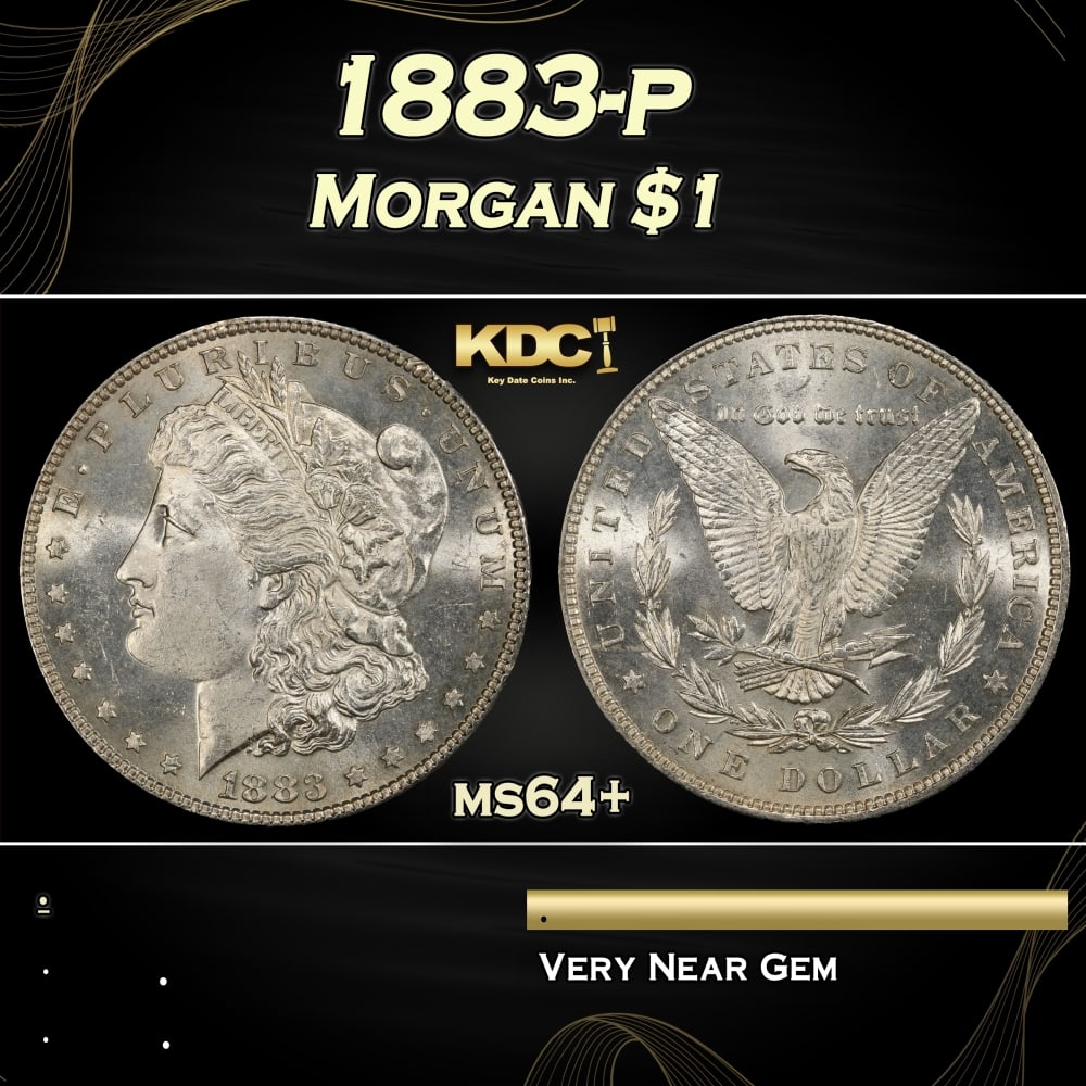 1883-p Morgan Dollar $1 Grades ms64+ (1 of 3)