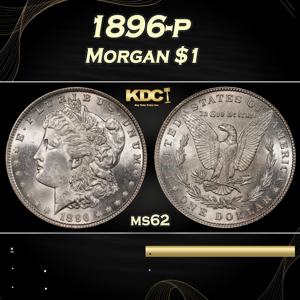 1896-p Morgan Dollar $1 Grades ms62 (1 of 3)