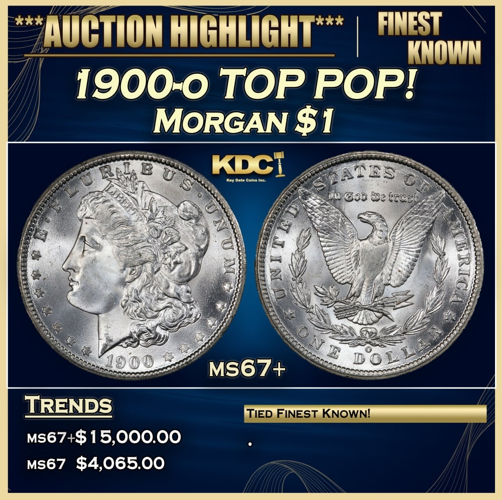 1900-o Morgan Dollar TOP POP! $1 ms67+ SEGS: 1900-o TOP POP! Morgan Dollar $1 ms67+ SEGS. 0