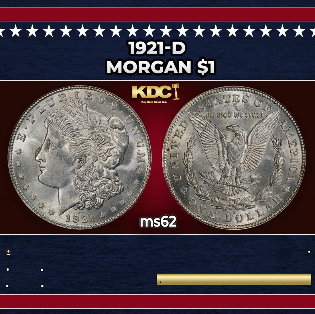 1921-d Morgan Dollar $1 Grades ms62: 1921-d Morgan Dollar $1 Grades ms62. Historic precious metal trends is causing increased spot pricing by the day. On auctions with set openings, we are doing our best to have items priced at their mar