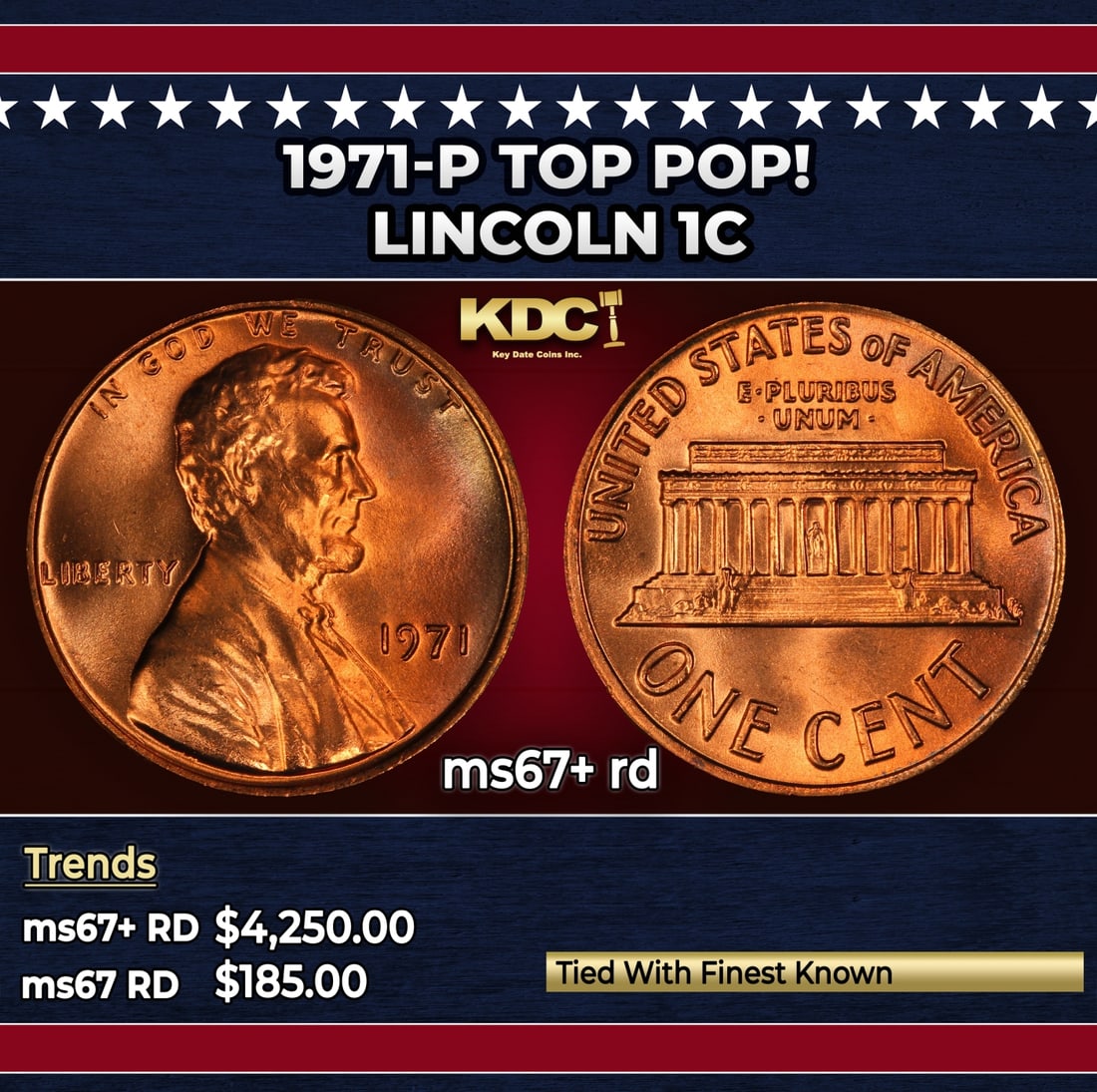 1971-p Lincoln Cent TOP POP! 1c ms67+ rd SEGS: 1971-p TOP POP! Lincoln Cent 1c ms67+ rd SEGS. Historic precious metal trends is causing increased spot pricing by the day. On auctions with set openings, we are doing our best to have items priced at