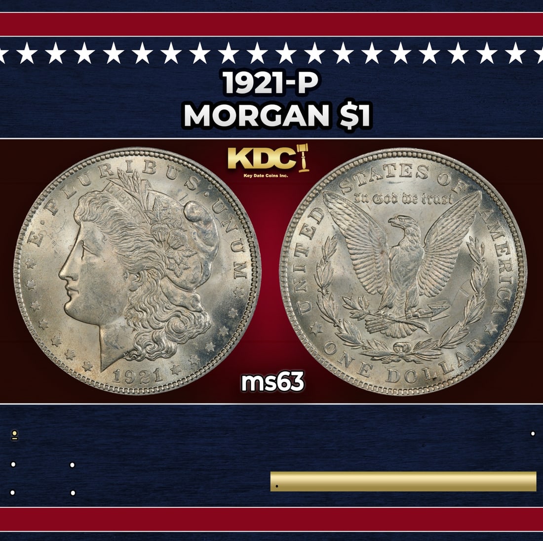 1921-p Morgan Dollar $1 Grades ms63: 1921-p Morgan Dollar $1 Grades ms63. Historic precious metal trends is causing increased spot pricing by the day. On auctions with set openings, we are doing our best to have items priced at their mar