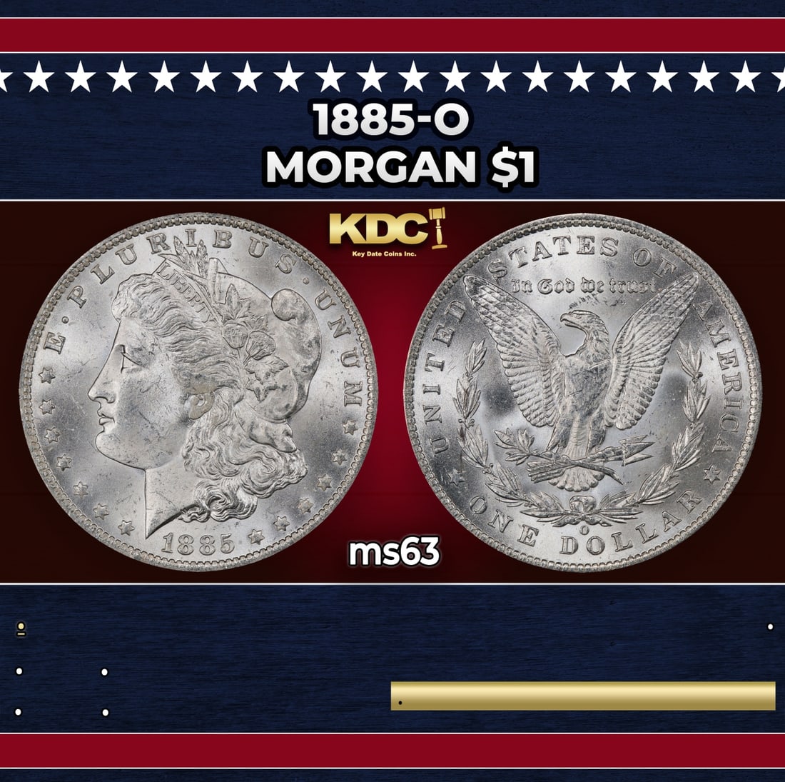 1885-o Morgan Dollar $1 Grades ms63: 1885-o Morgan Dollar $1 Grades ms63. Historic precious metal trends is causing increased spot pricing by the day. On auctions with set openings, we are doing our best to have items priced at their mar