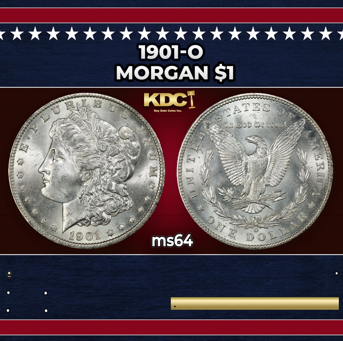 1901-o Morgan Dollar $1 Grades ms64: 1901-o Morgan Dollar $1 Grades ms64. Historic precious metal trends is causing increased spot pricing by the day. On auctions with set openings, we are doing our best to have items priced at their mar