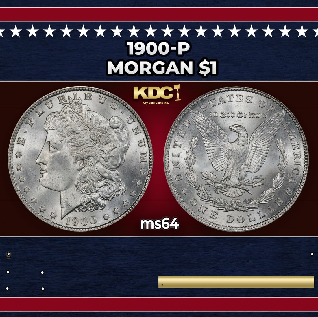 1900-p Morgan Dollar $1 Grades ms64 (1 of 3)