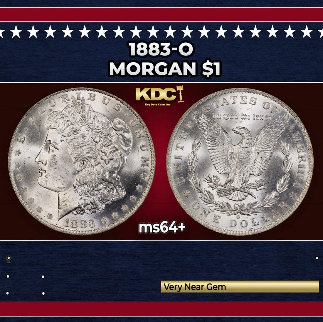1883-o Morgan Dollar $1 Grades ms64+: 1883-o Morgan Dollar $1 Grades ms64+. Historic precious metal trends is causing increased spot pricing by the day. On auctions with set openings, we are doing our best to have items priced at their ma