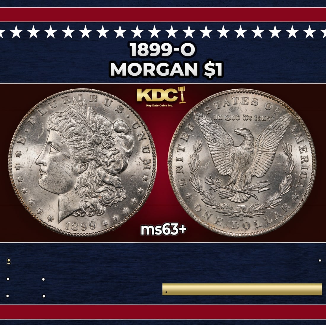 1899-o Morgan Dollar $1 Grades ms63+: 1899-o Morgan Dollar $1 Grades ms63+. Historic precious metal trends is causing increased spot pricing by the day. On auctions with set openings, we are doing our best to have items priced at their ma
