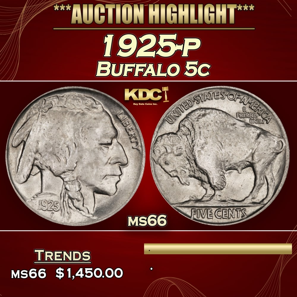 1925-p Buffalo Nickel 5c ms66 SEGS: 1925-p Buffalo Nickel 5c ms66 SEGS. 0 Historic precious metal trends is causing increased spot pricing by the day. On auctions with set openings, we are doing our best to have items priced at their ma