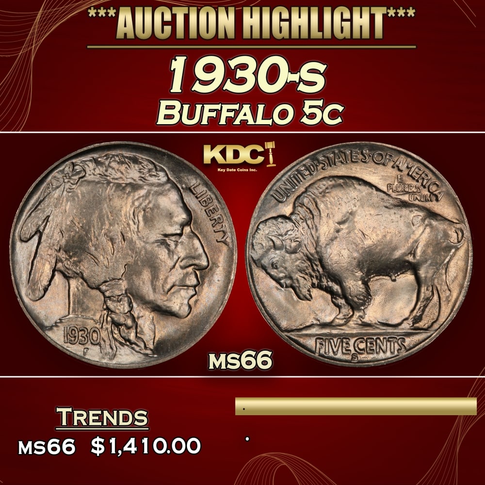 1930-s Buffalo Nickel 5c ms66 SEGS (1 of 3)
