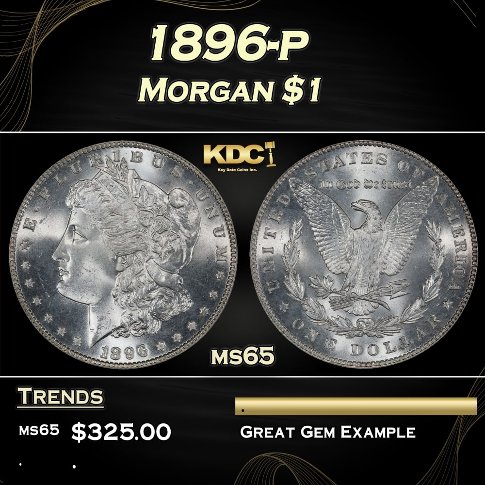 1896-p Morgan Dollar $1 Grades ms65 (1 of 3)