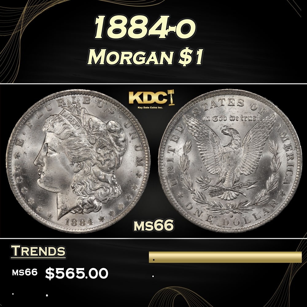 1884-o Morgan Dollar $1 Grades ms66: 1884-o Morgan Dollar $1 Grades ms66. 0 Historic precious metal trends is causing increased spot pricing by the day. On auctions with set openings, we are doing our best to have items priced at their m