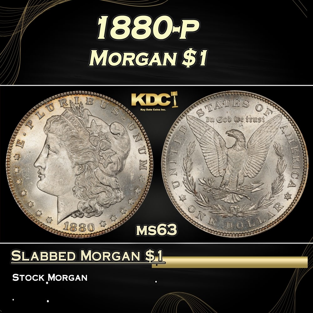 1880-p Morgan Dollar $1 Grades ms63 (1 of 3)
