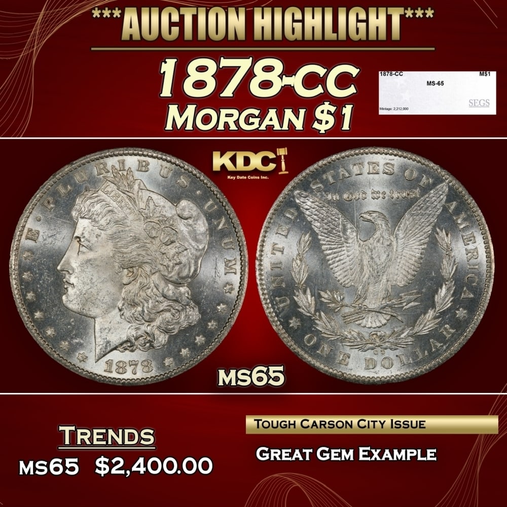 1878-cc Morgan Dollar $1 ms65 SEGS (1 of 4)