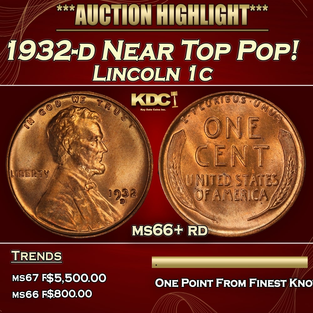 1932-d Lincoln Cent Near Top Pop! 1c ms66+ rd SEGS: 1932-d Near Top Pop! Lincoln Cent 1c ms66+ rd SEGS. 0 Historic precious metal trends is causing increased spot pricing by the day. On auctions with set openings, we are doing our best to have items pr