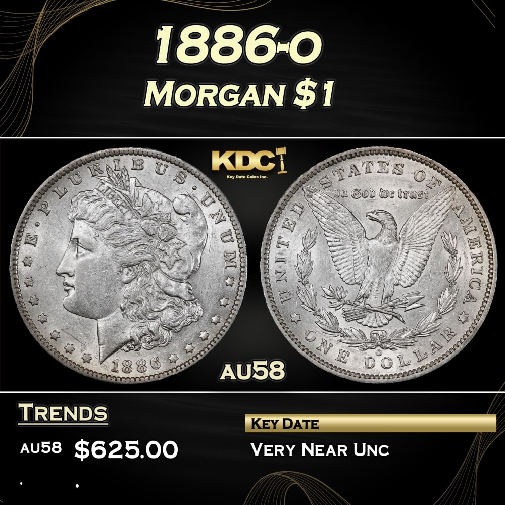 1886-o Morgan Dollar $1 Grades au58 (1 of 3)