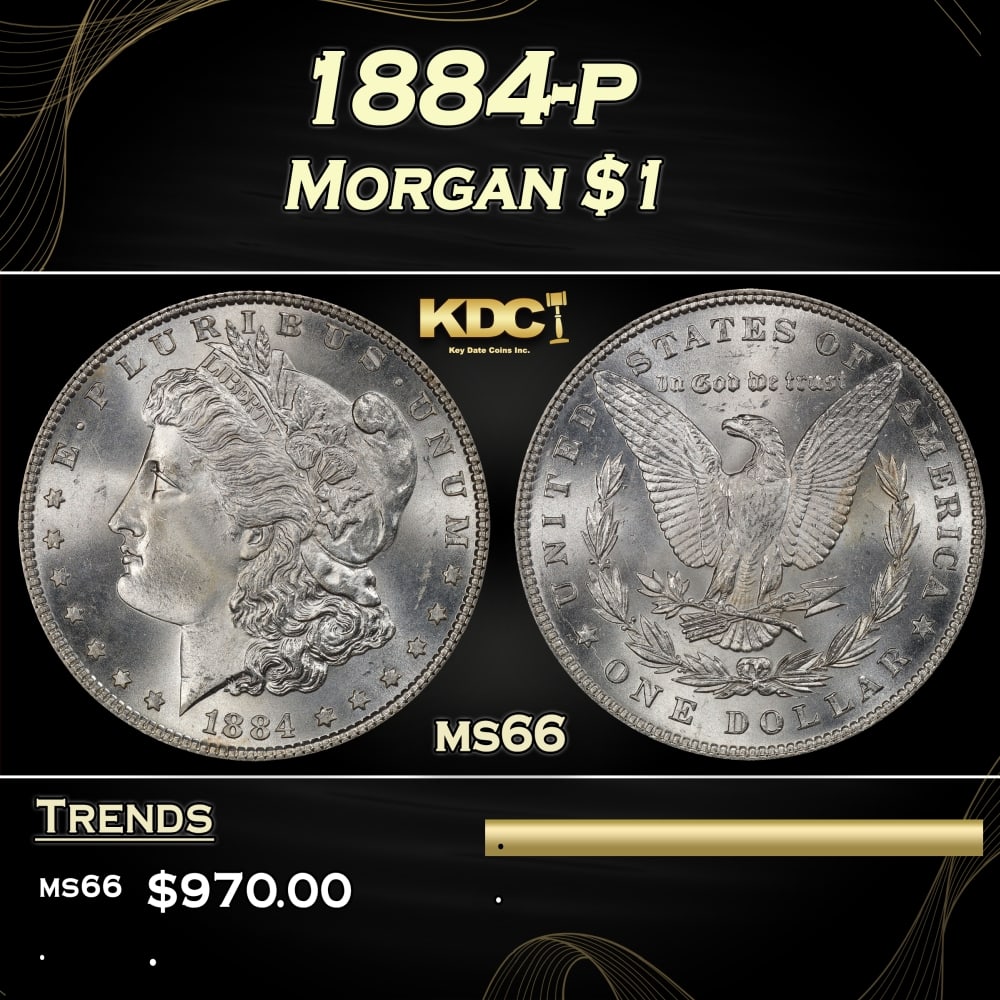 1884-p Morgan Dollar $1 Grades ms66: 1884-p Morgan Dollar $1 Grades ms66. Historic precious metal trends is causing increased spot pricing by the day. On auctions with set openings, we are doing our best to have items priced at their mar