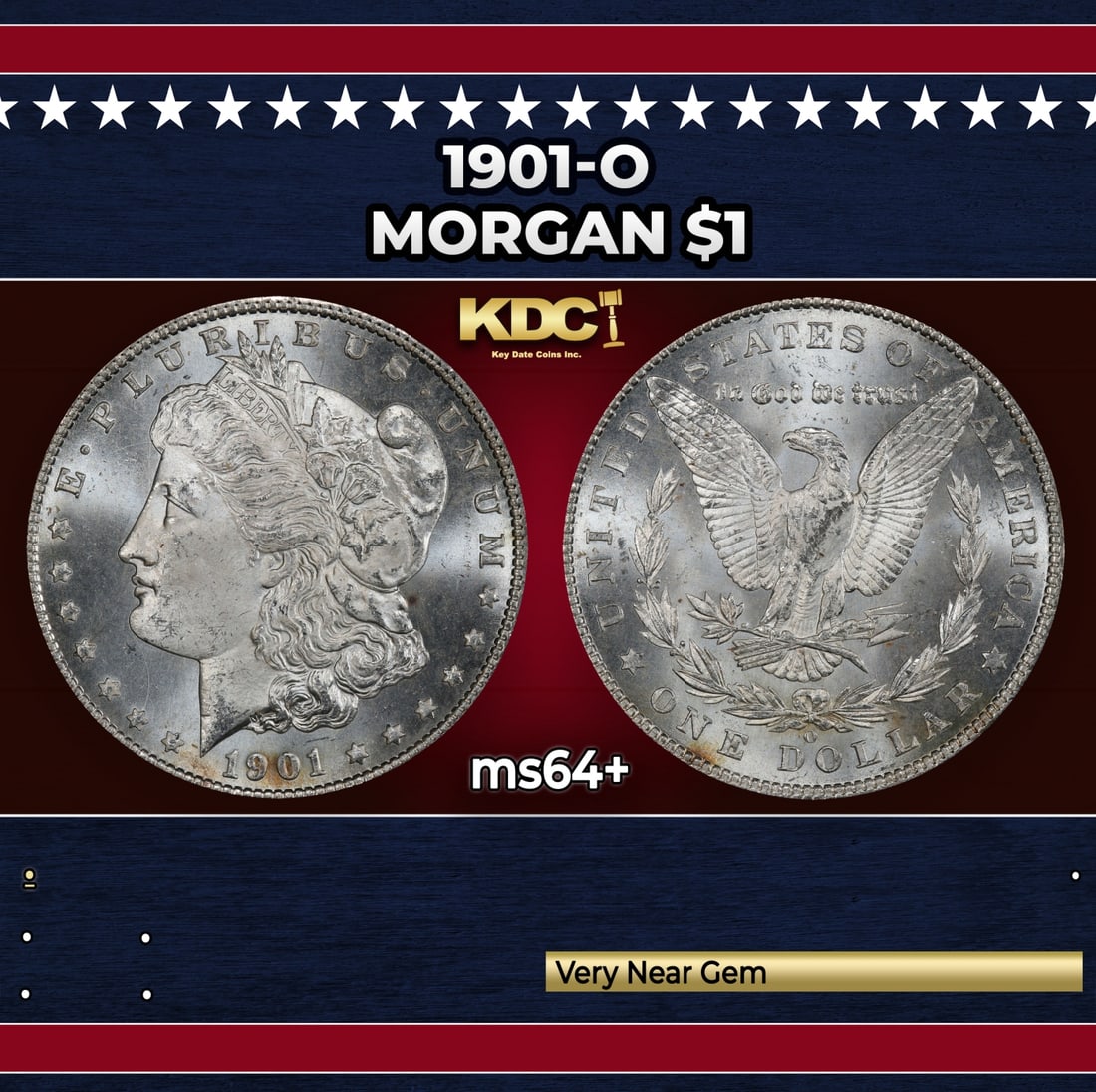 1901-o Morgan Dollar $1 Grades ms64+: 1901-o Morgan Dollar $1 Grades ms64+. Historic precious metal trends is causing increased spot pricing by the day. On auctions with set openings, we are doing our best to have items priced at their ma