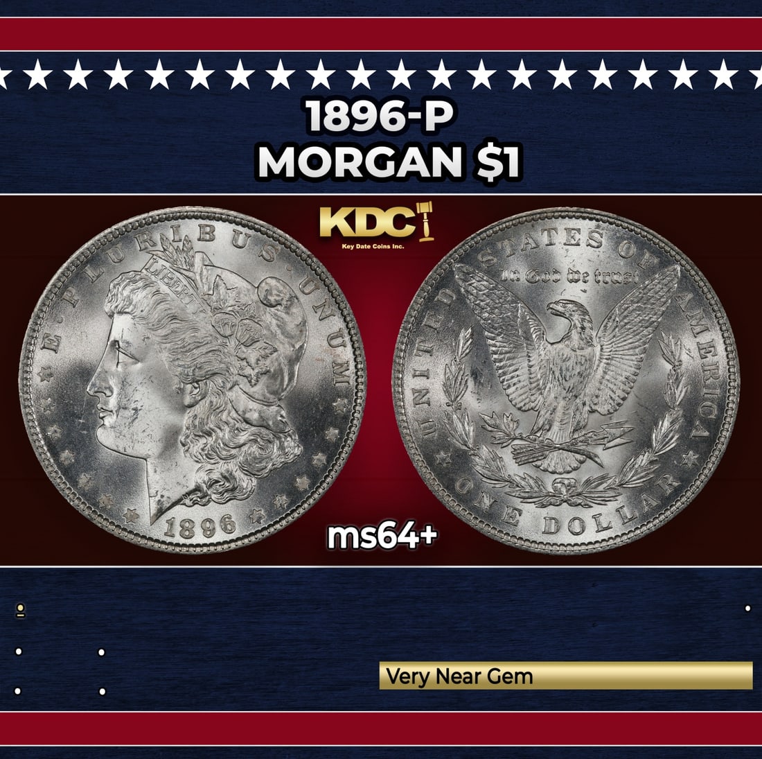 1896-p Morgan Dollar $1 Grades ms64+: 1896-p Morgan Dollar $1 Grades ms64+. Historic precious metal trends is causing increased spot pricing by the day. On auctions with set openings, we are doing our best to have items priced at their ma