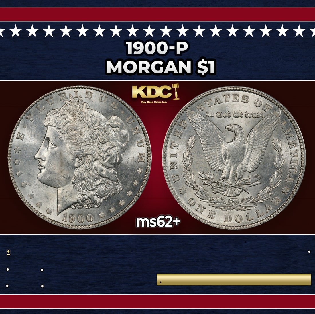 1900-p Morgan Dollar $1 Grades ms62+: 1900-p Morgan Dollar $1 Grades ms62+. Historic precious metal trends is causing increased spot pricing by the day. On auctions with set openings, we are doing our best to have items priced at their ma