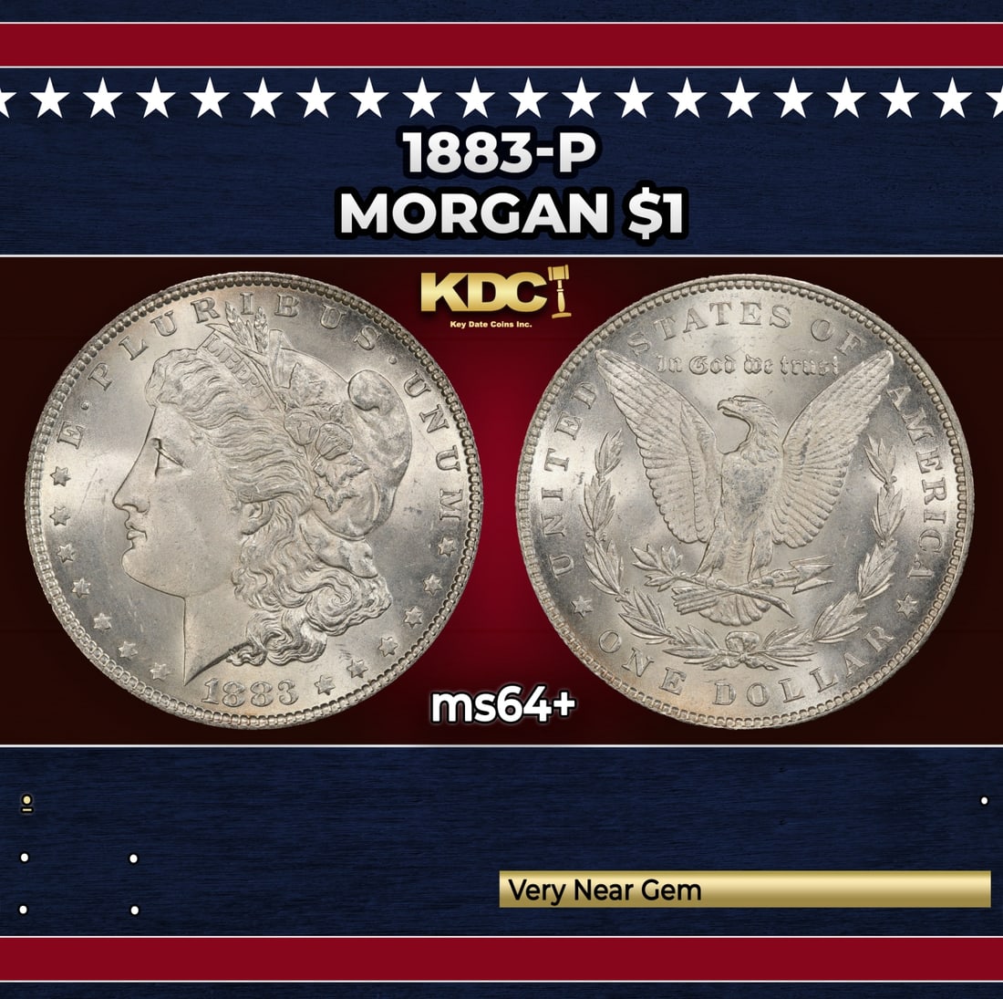 1883-p Morgan Dollar $1 Grades ms64+: 1883-p Morgan Dollar $1 Grades ms64+. Historic precious metal trends is causing increased spot pricing by the day. On auctions with set openings, we are doing our best to have items priced at their ma