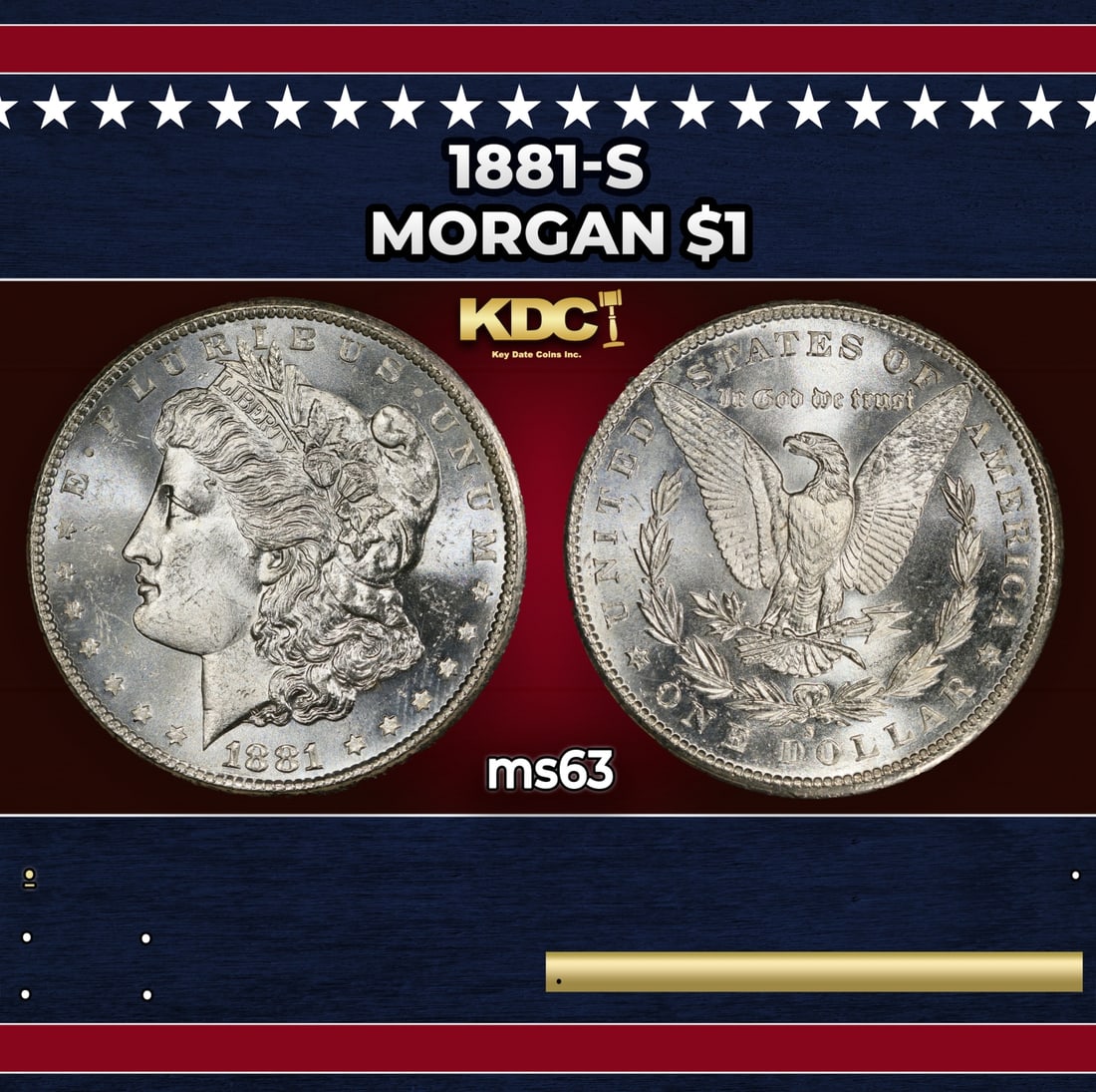 1881-s Morgan Dollar $1 Grades ms63: 1881-s Morgan Dollar $1 Grades ms63. Historic precious metal trends is causing increased spot pricing by the day. On auctions with set openings, we are doing our best to have items priced at their mar