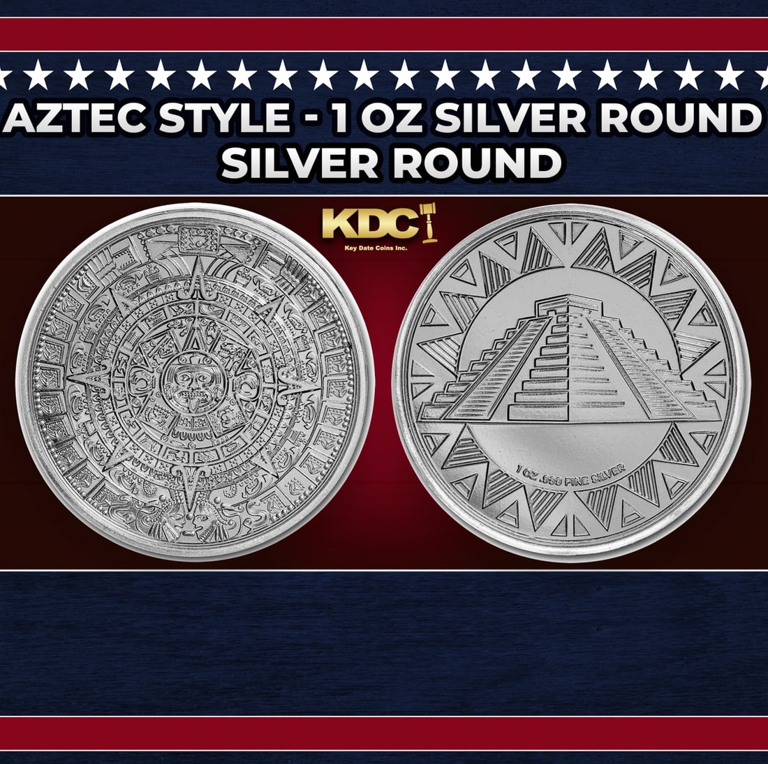 Aztec Temple - 1 oz Silver Round Round (1 of 3)